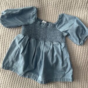GAP Light Blue Smocked Kids Blouse